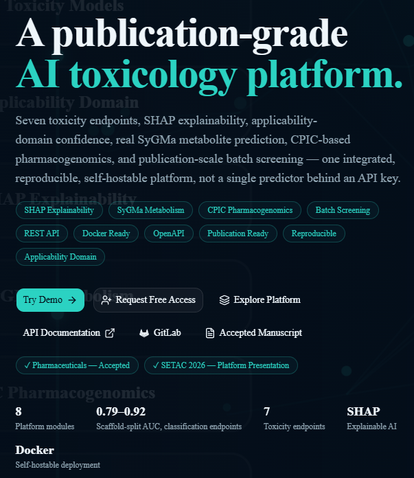 MultiEndpointTox computational toxicology dashboard