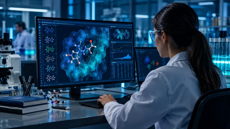 AI drug discovery research and molecular modeling