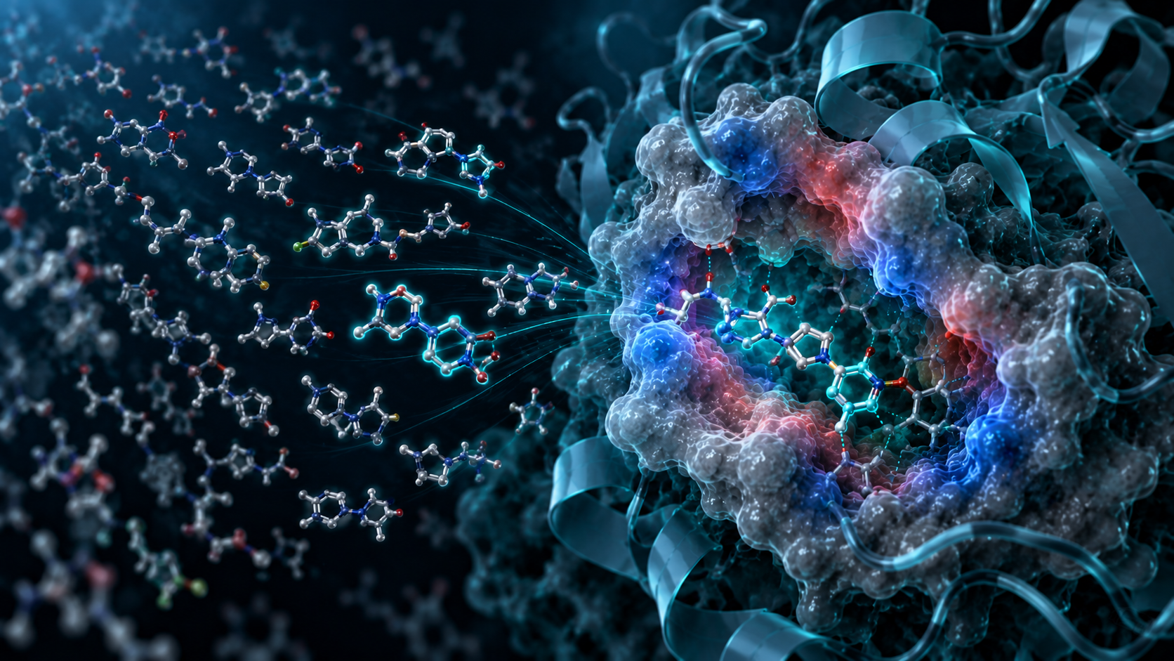 Computational screening of drug-like molecules against protein targets